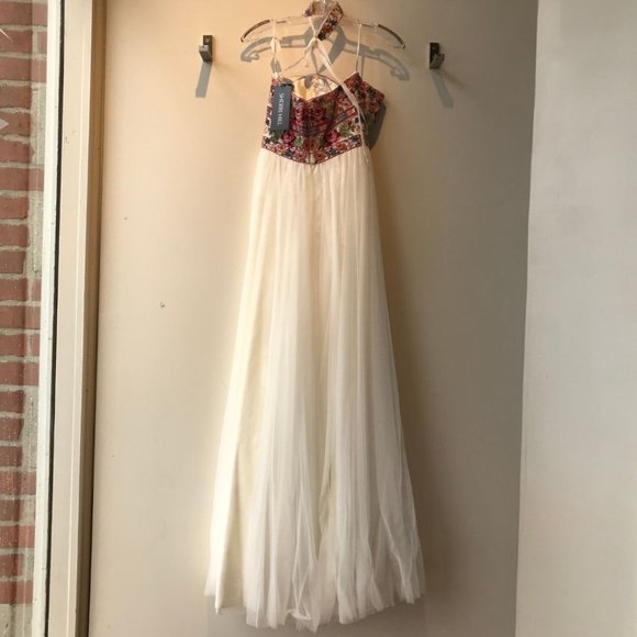 Sherri Hill Strapless Floral Top Gown - Picture 4 of 8